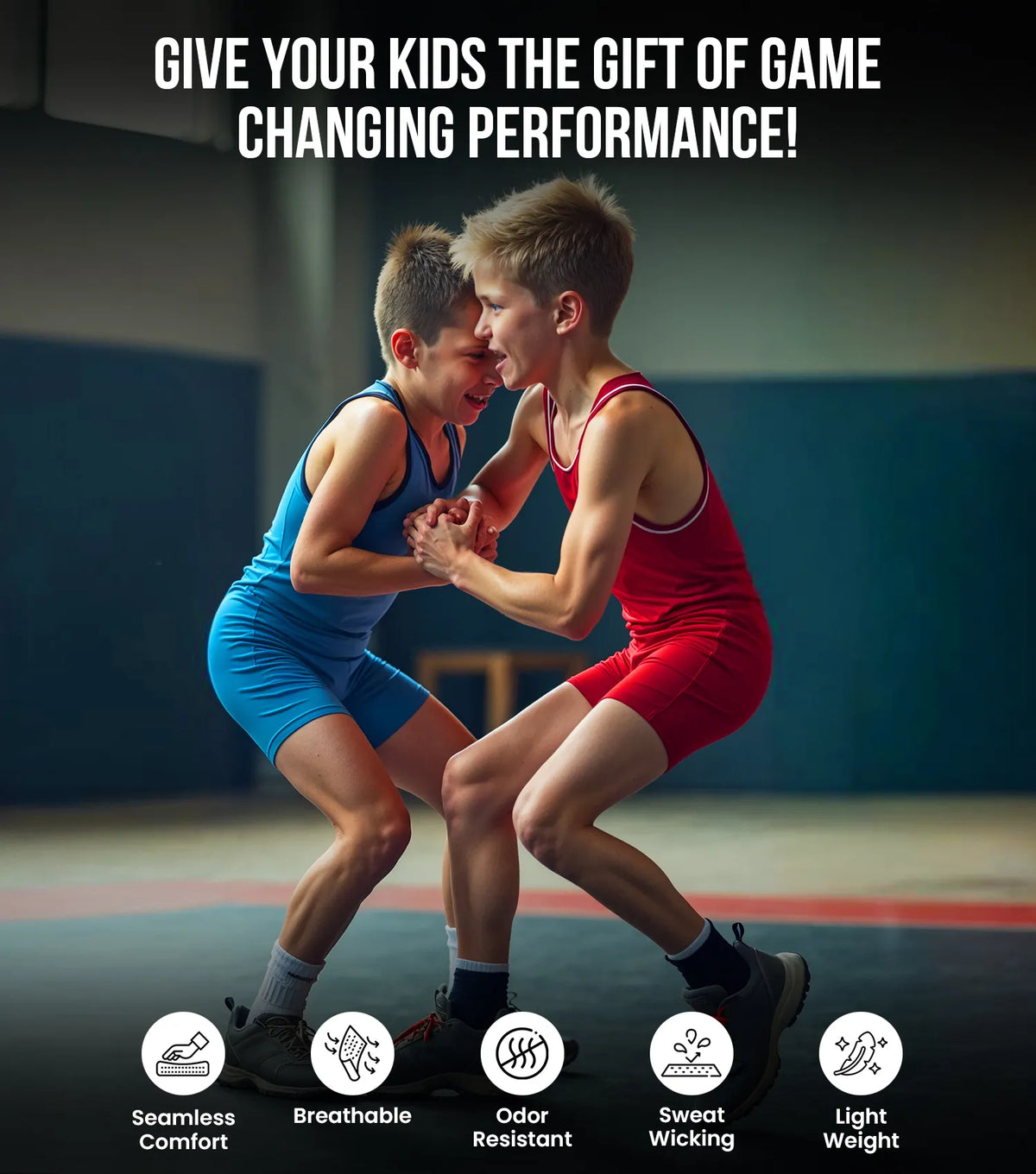 Exxact Sports Boys Youth Plain Black Wrestling Singlets Powerlifting Singlet