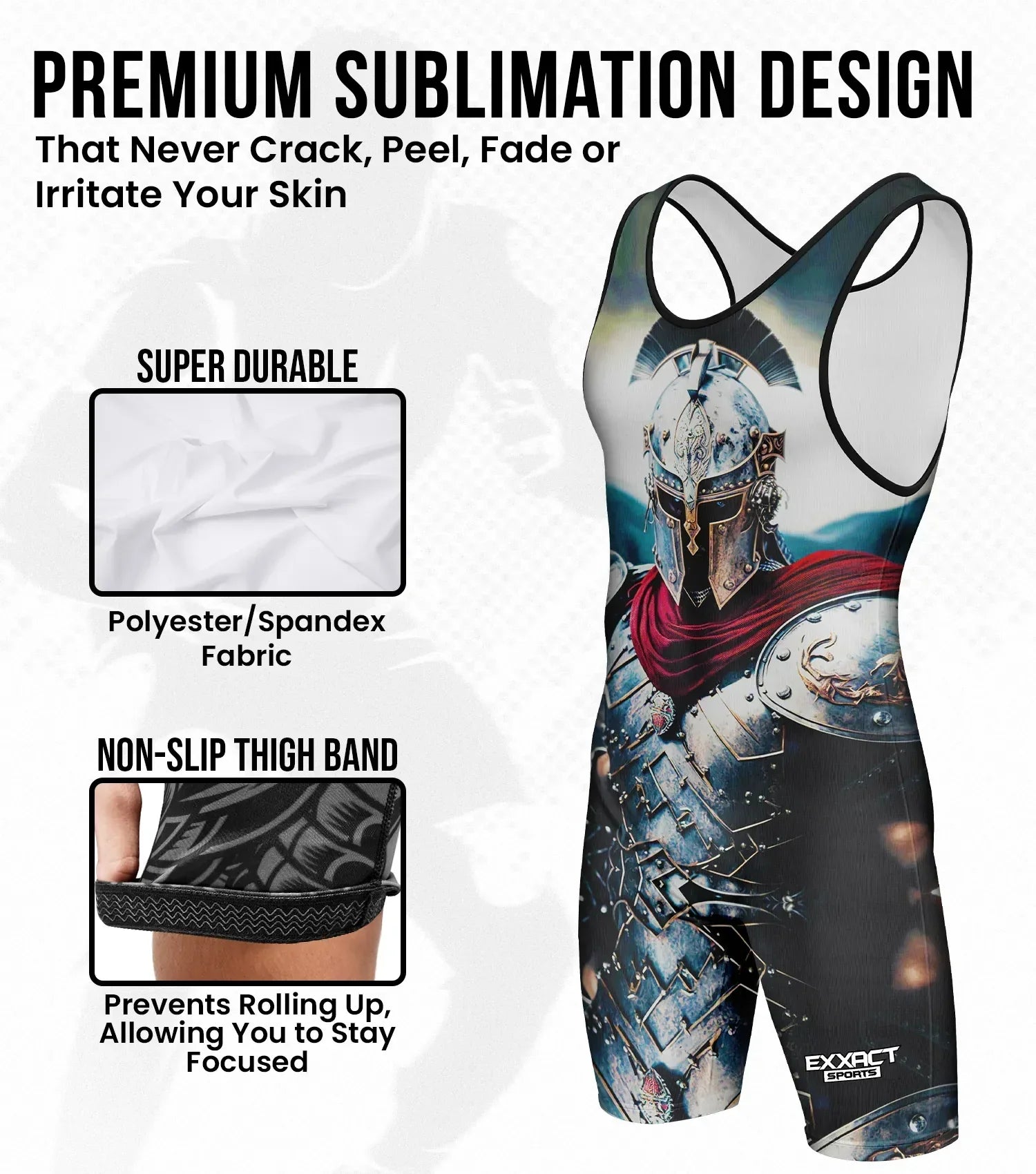 Exxact Sports Boys Youth Sublimated Wrestling Singlets - Gladiator