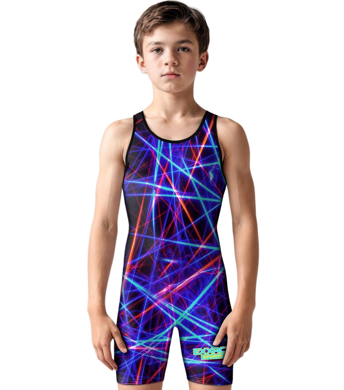 Exxact Sports Boys Youth Sublimated Wrestling Singlets - Lazer