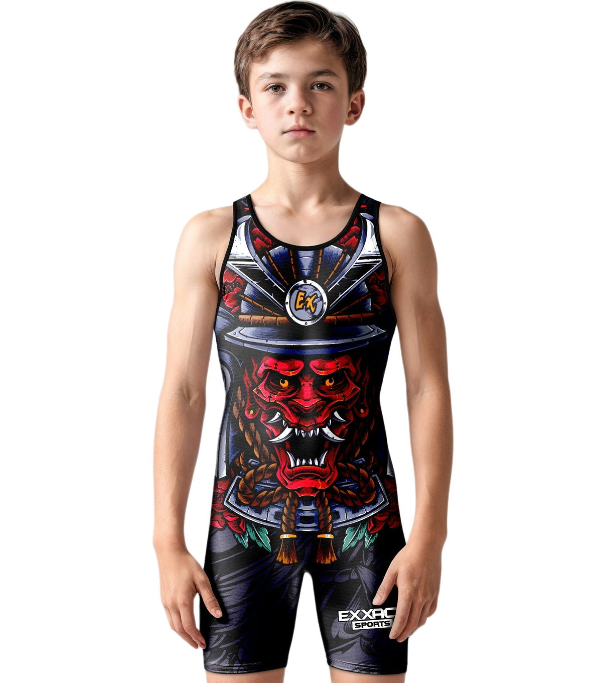 Exxact Sports Boys Youth Sublimated Wrestling Singlets - Samurai