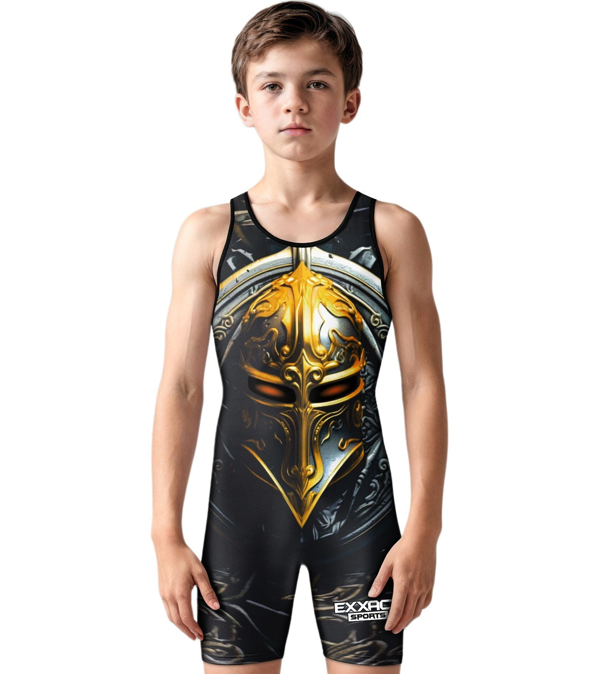 Exxact Sports Boys Youth Sublimated Wrestling Singlets - Spartans