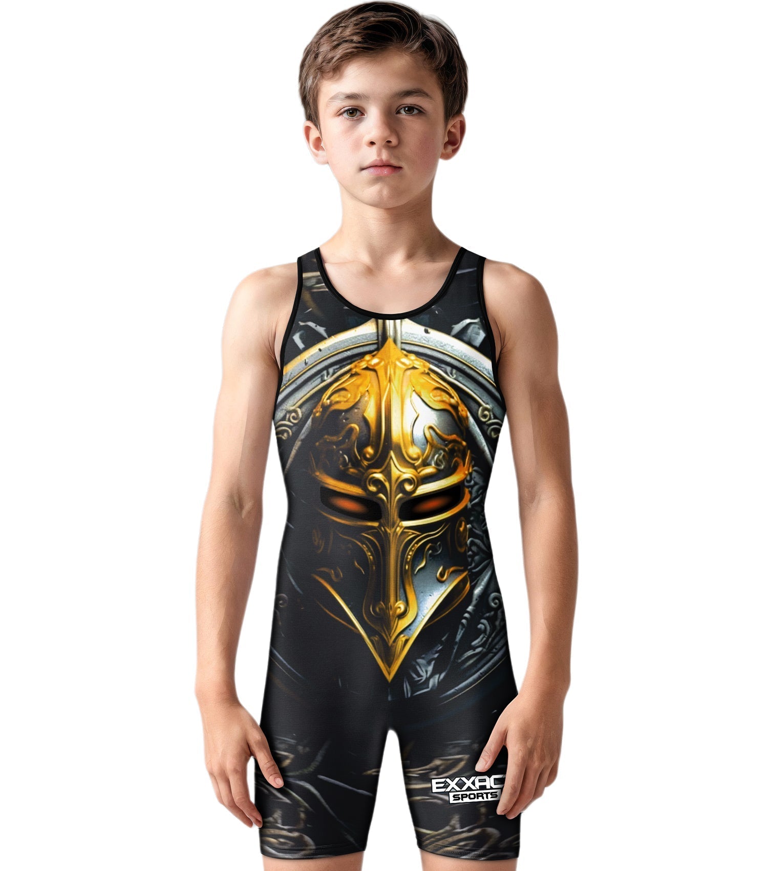 Exxact Sports Boys Youth Sublimated Wrestling Singlets - Spartans
