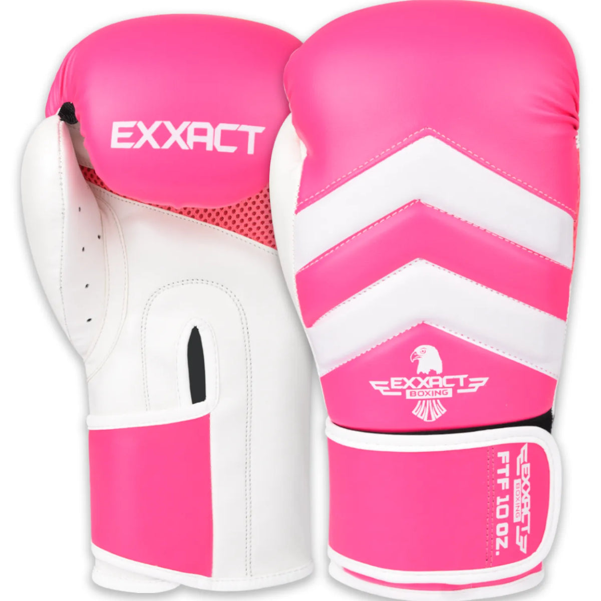 Exxact Sports Clash Boxing Gloves for Men & Women - Baby Pink White - 10 Oz