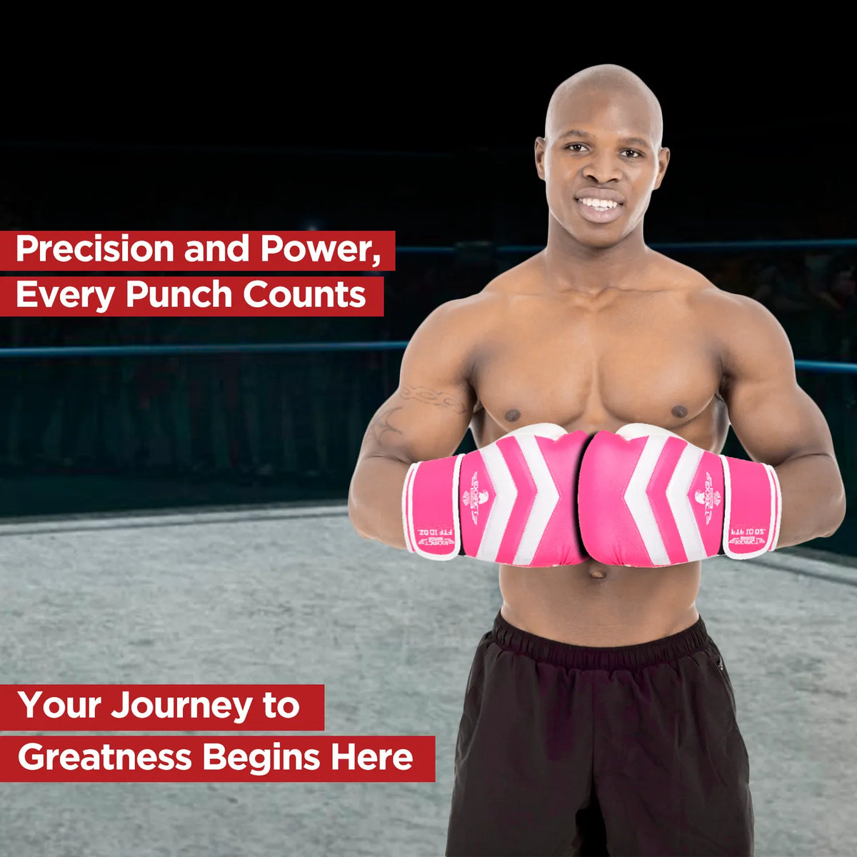 Exxact Sports Clash Boxing Gloves for Men & Women - Baby Pink White