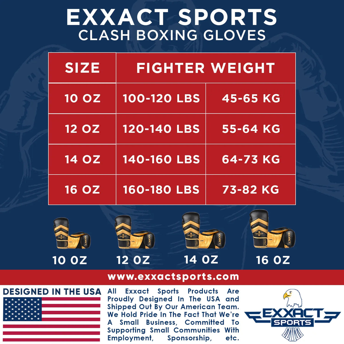 Exxact Sports Clash Boxing Gloves for Men & Women - Black Gold
