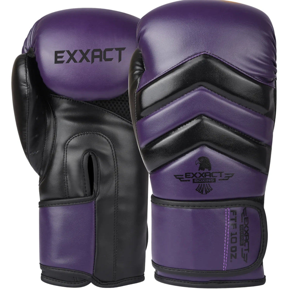Exxact Sports Clash Boxing Gloves for Men & Women - Purple Black - 10 Oz