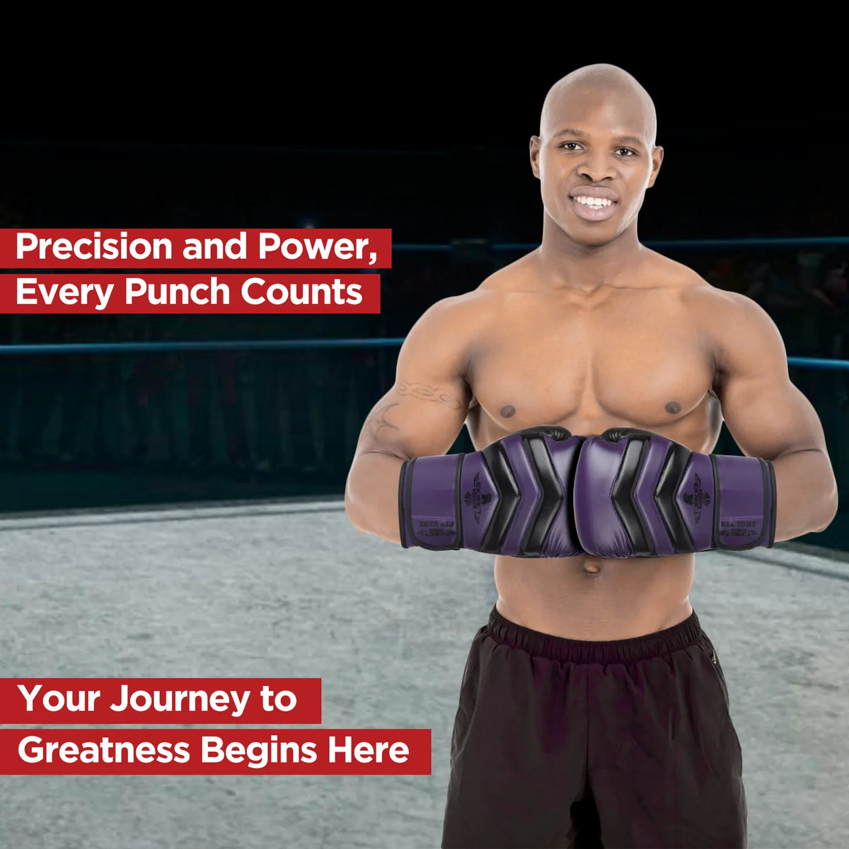 Exxact Sports Clash Boxing Gloves for Men & Women - Purple Black