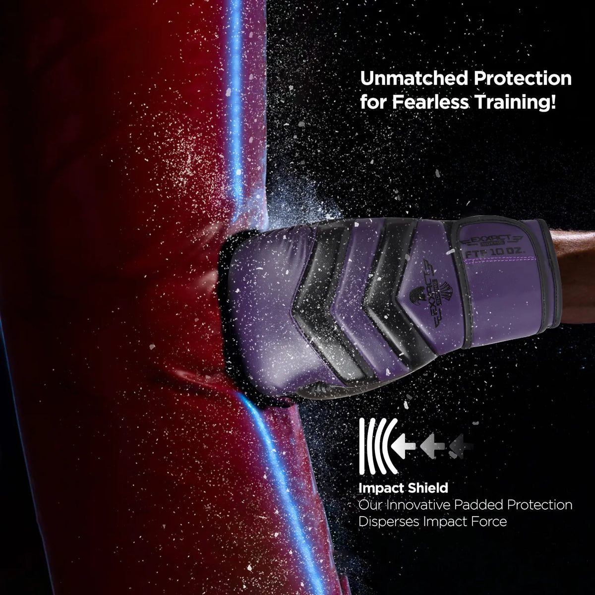 Exxact Sports Clash Boxing Gloves for Men & Women - Purple Black