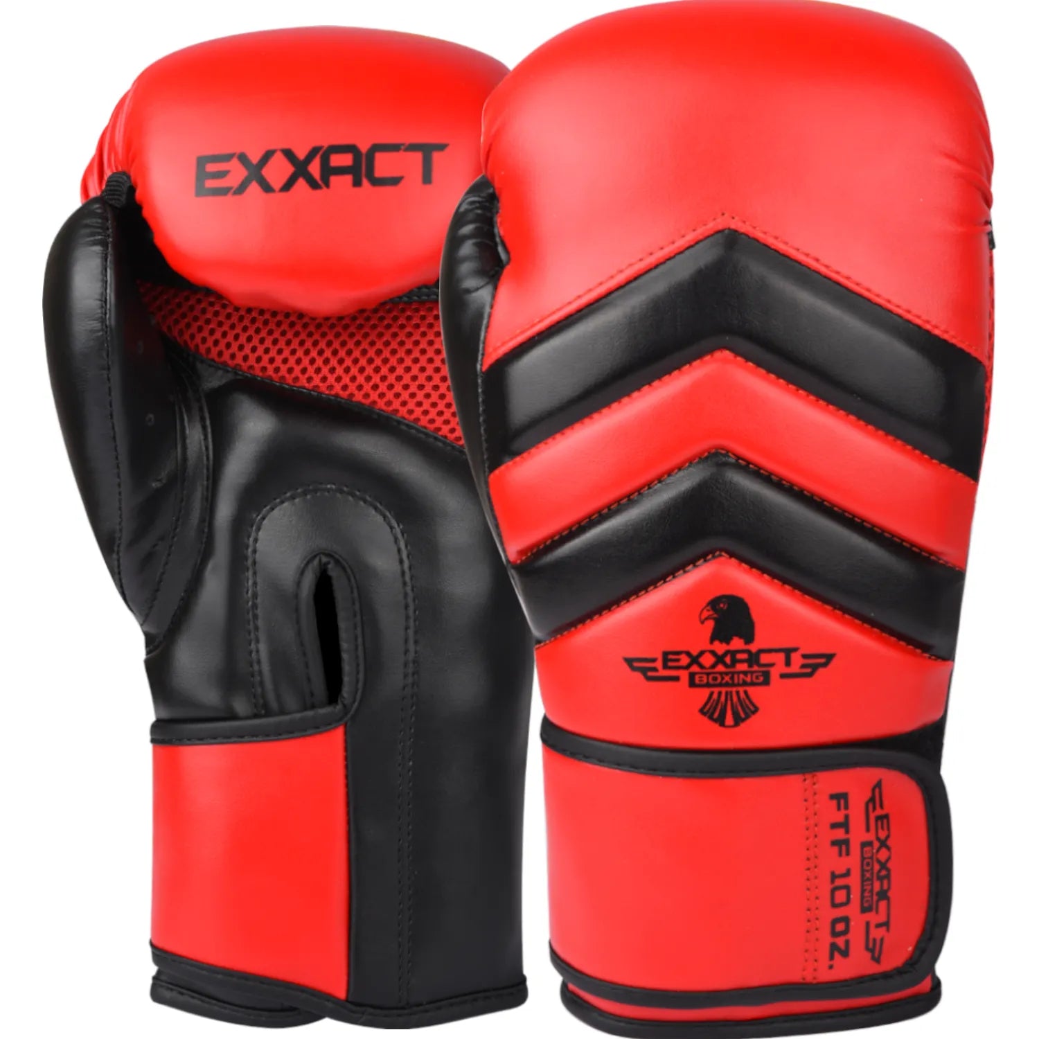 Exxact Sports Clash Boxing Gloves for Men & Women - Red Black - 10 Oz