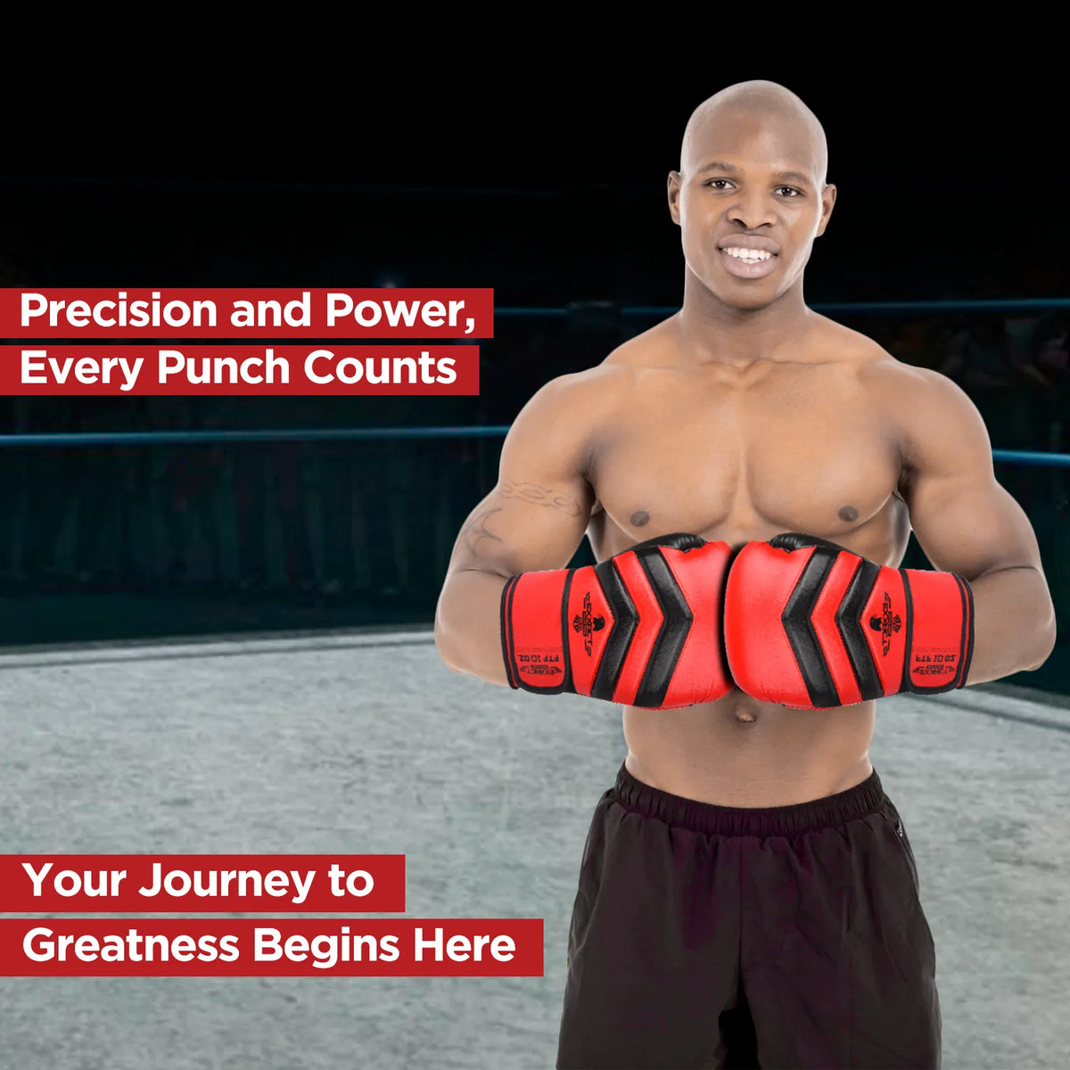 Exxact Sports Clash Boxing Gloves for Men & Women - Red Black