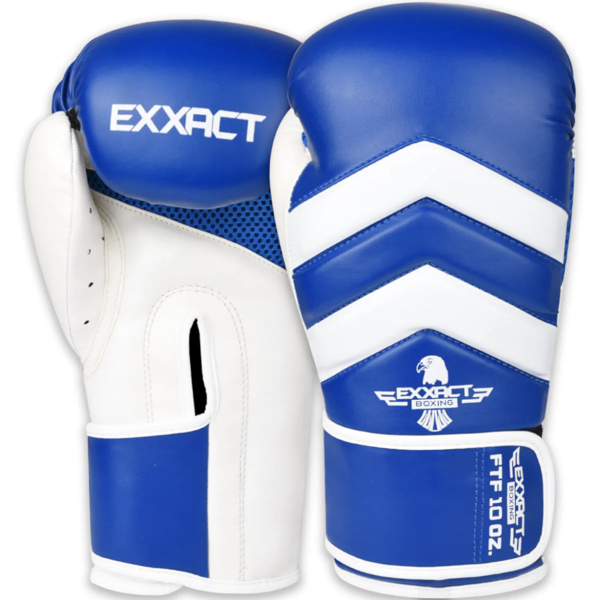 Exxact Sports Clash Boxing Gloves for Men & Women - Royal Blue White - 10 Oz