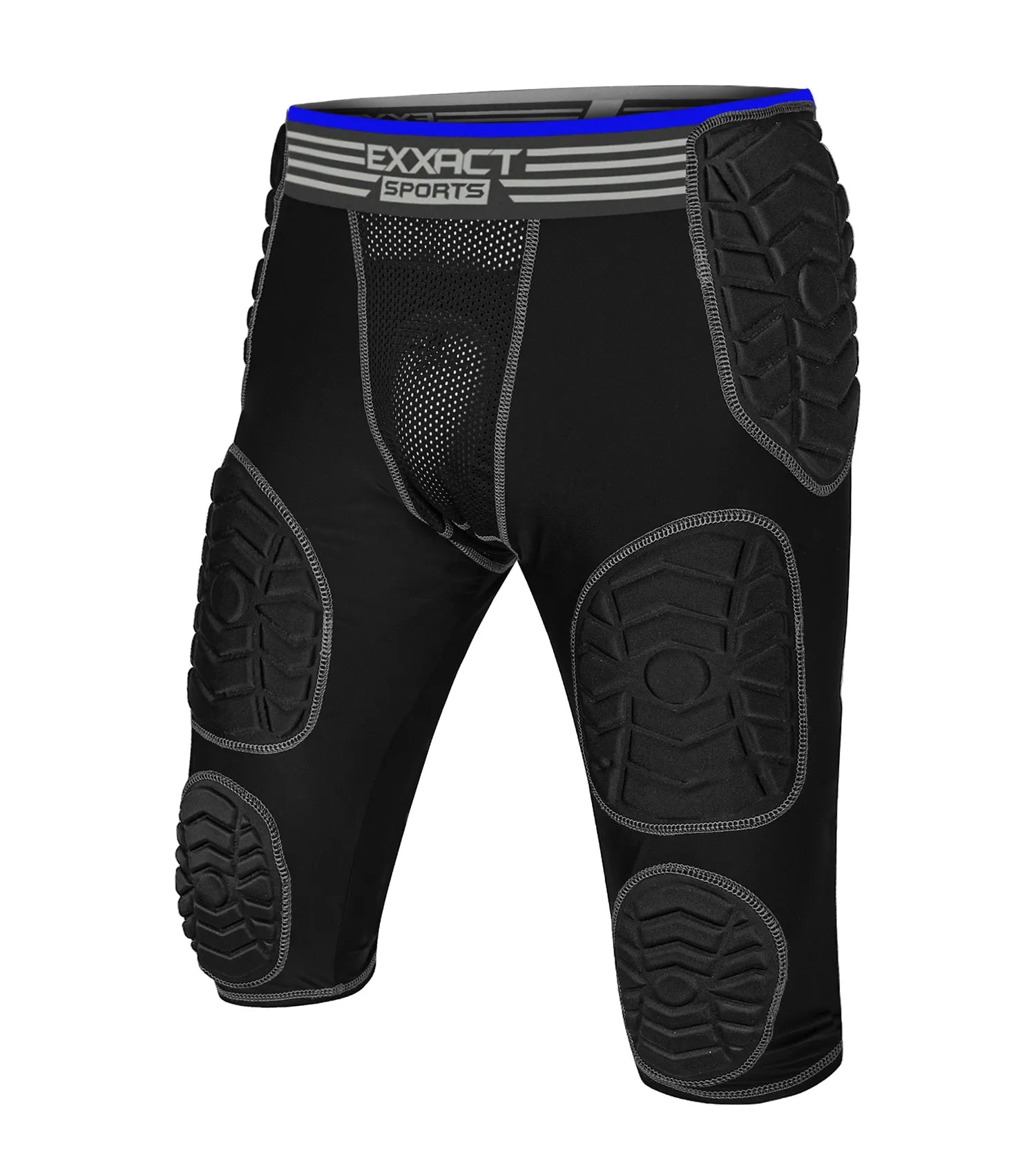 Exxact Sports Combat 7 Pads Boys Football Girdle with Cup Pocke Youth - Black