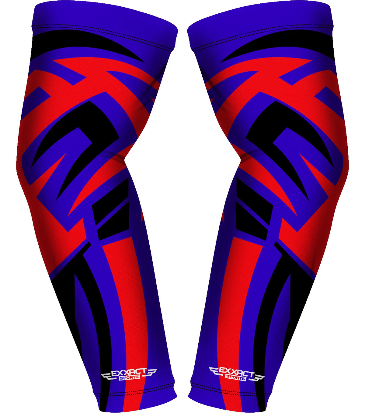 Exxact Sports Compression Arm Sleeves for Mens & Womens Youth Adult 1 Pair - Royal Blue Tattoo
