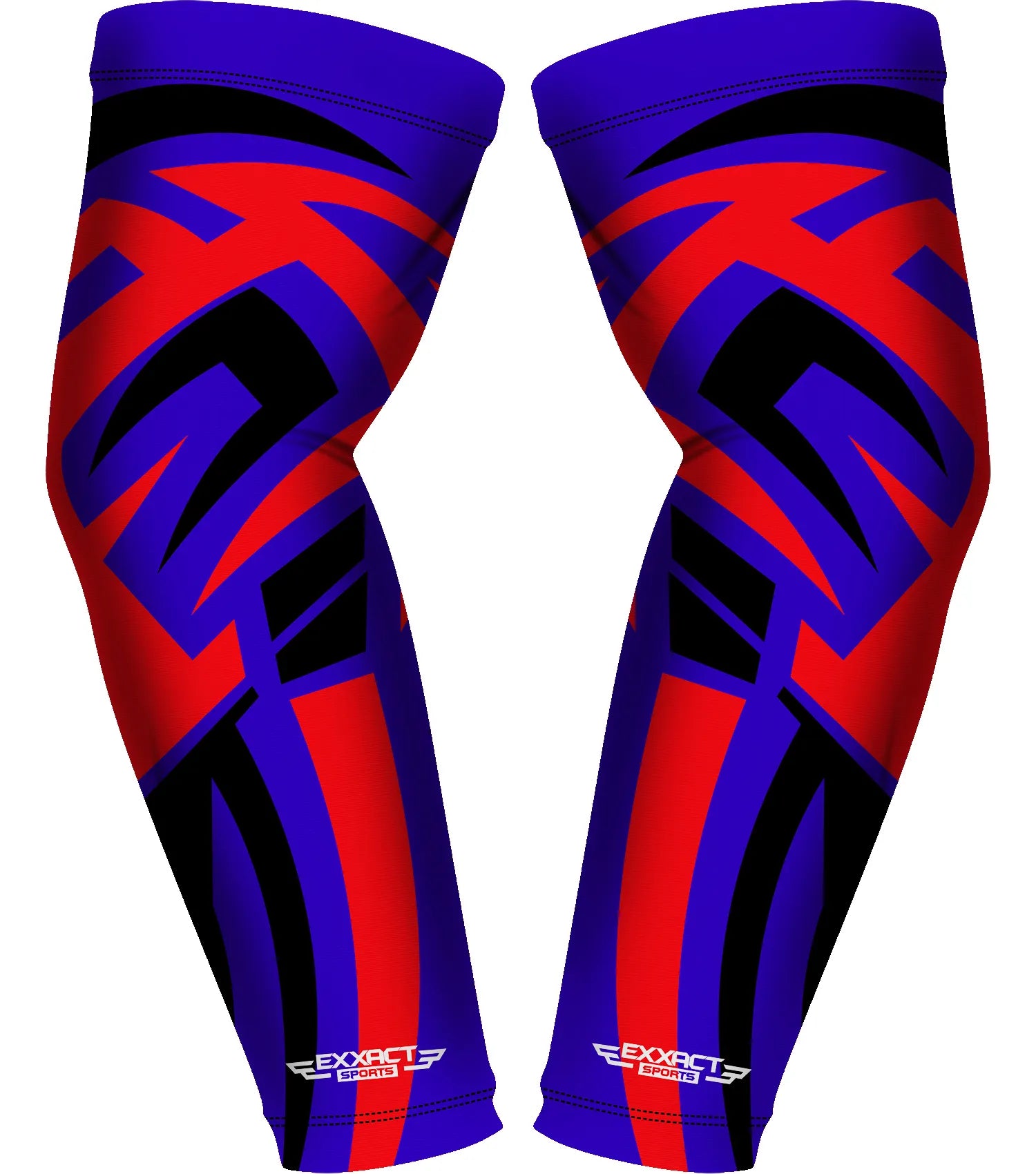 Exxact Sports Compression Arm Sleeves for Mens & Womens Youth Adult 1 Pair - Royal Blue Tattoo