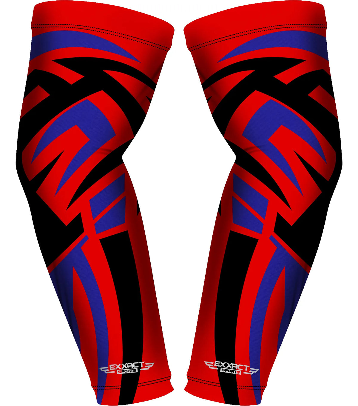 Exxact Sports Compression Arm Sleeves for Mens & Womens Youth Adult 1 Pair - Red Tattoo