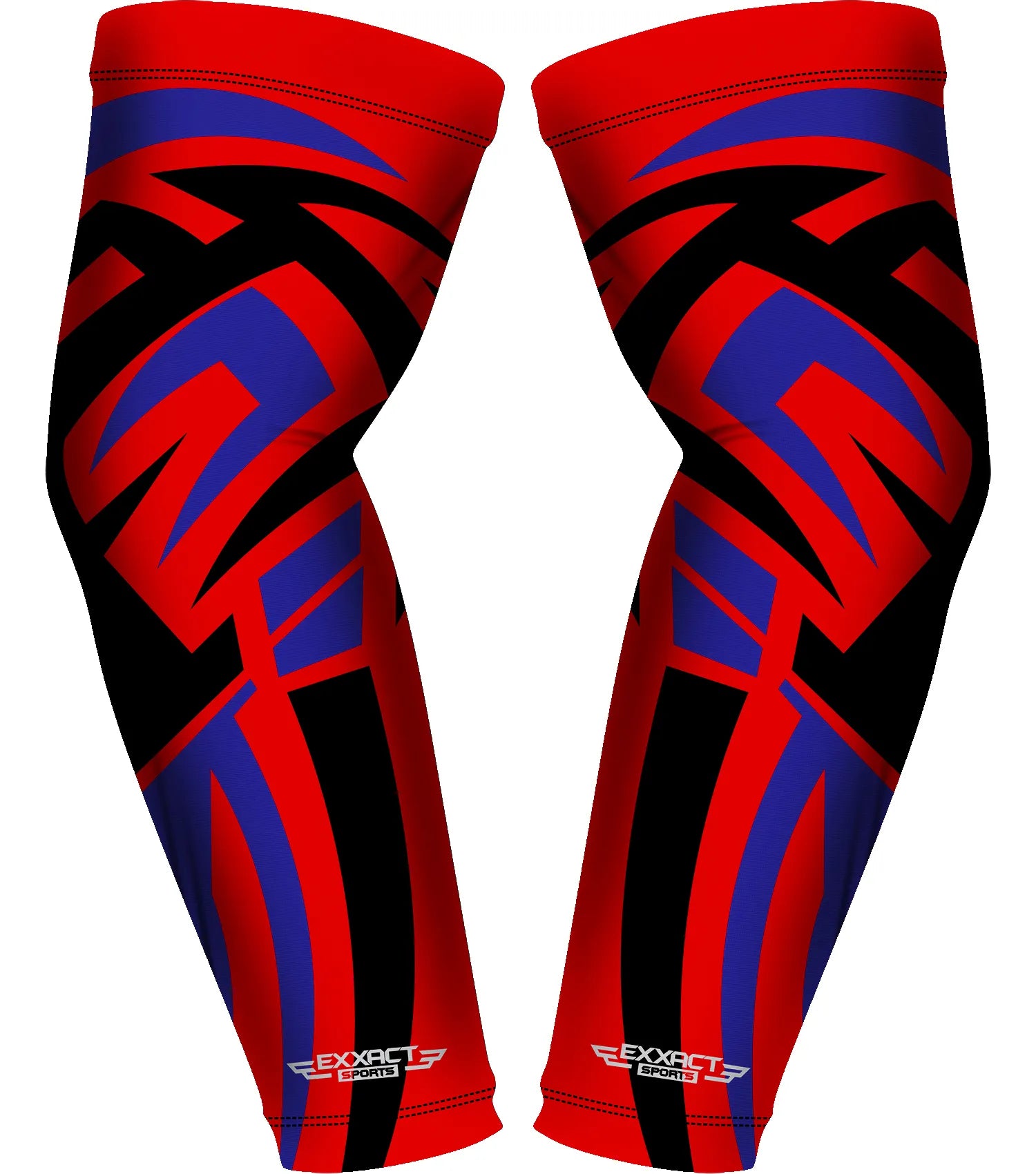Exxact Sports Compression Arm Sleeves for Mens & Womens Youth Adult 1 Pair - Red Tattoo