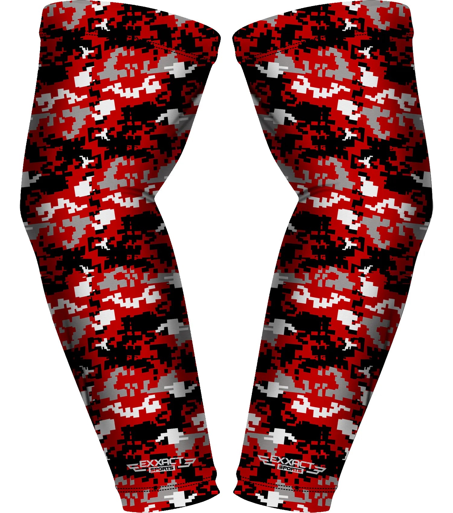 Exxact Sports Compression Arm Sleeves for Mens & Womens Youth Adult 1 Pair - Red Camo