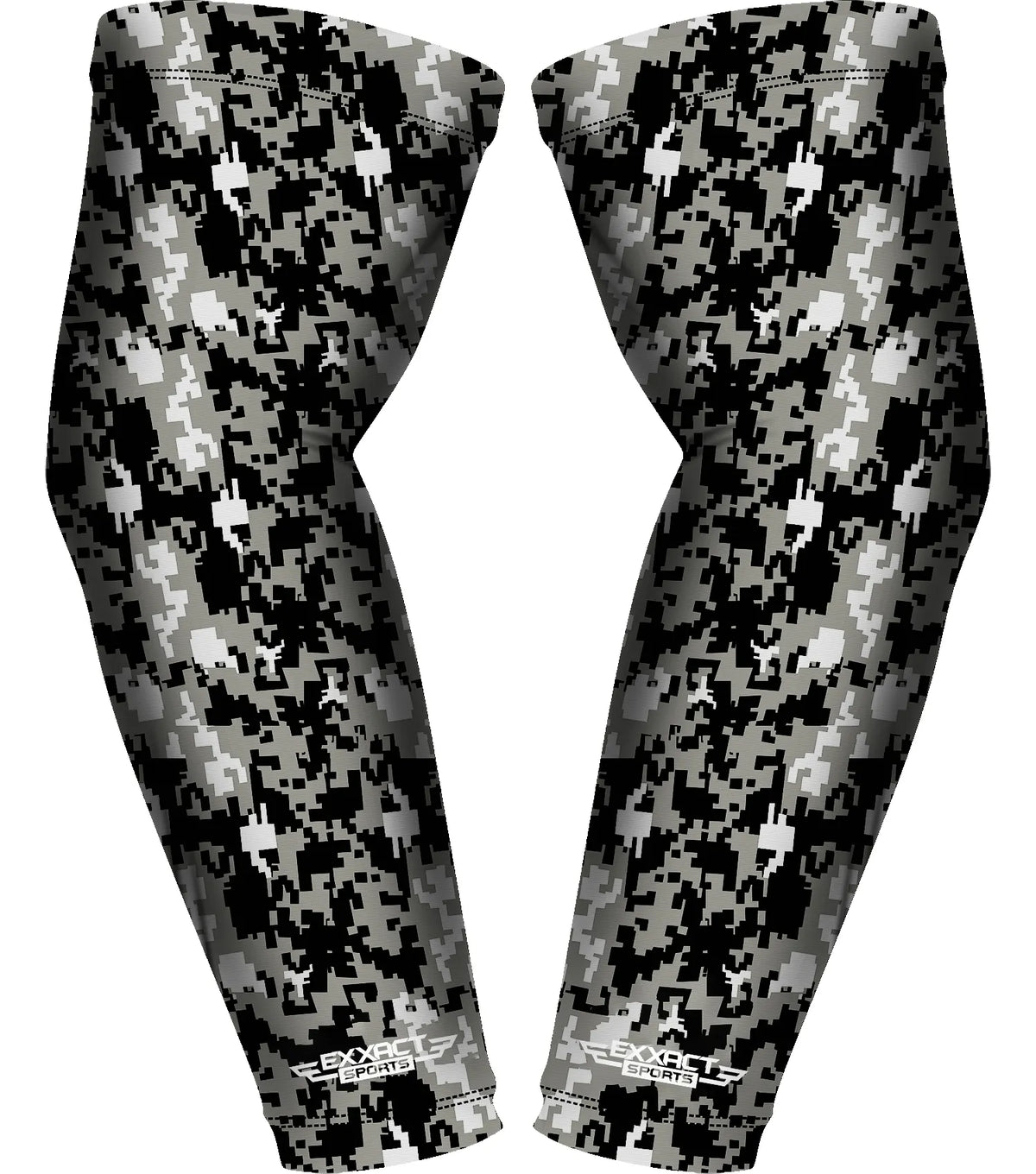 Exxact Sports Compression Arm Sleeves for Mens & Womens Youth Adult 1 Pair - Black Camo
