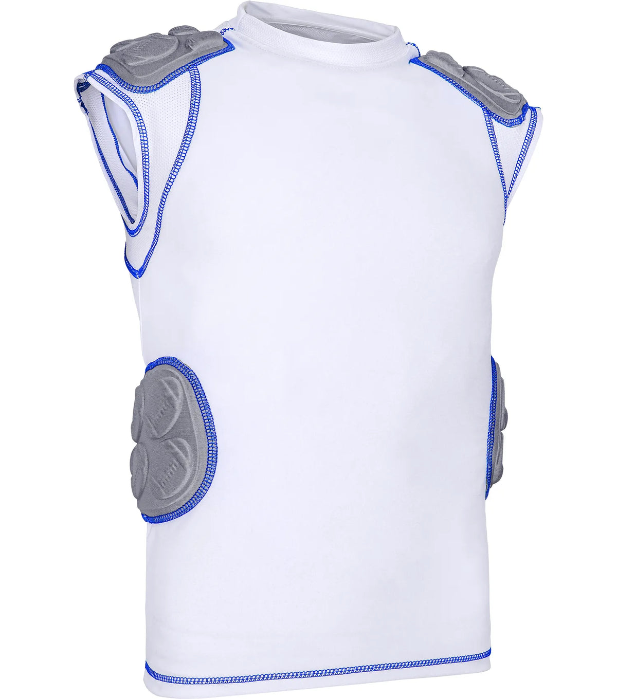 Exxact Sports Defender 5 Pads Boys Football Compression Shirt Youth - White - X-small