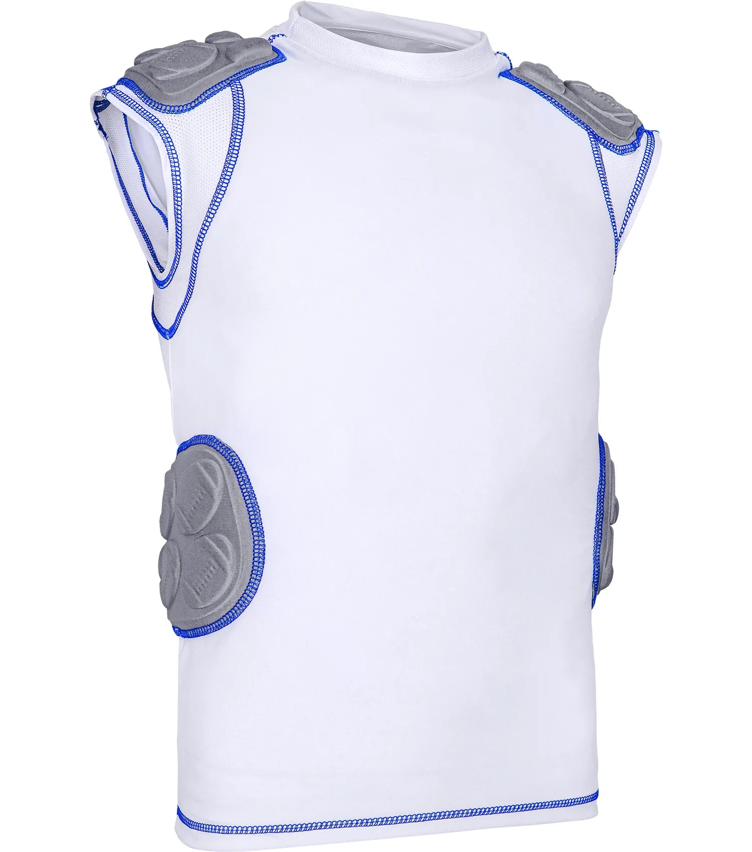 Exxact Sports Defender 5 Pads Boys Football Compression Shirt Youth - White