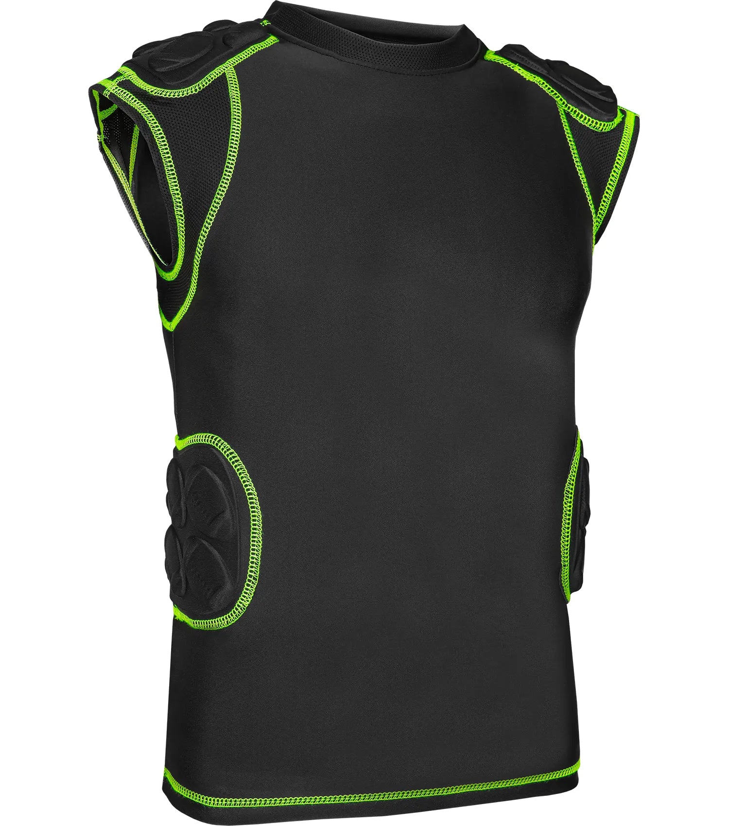Exxact Sports Defender 5 Pads Boys Football Compression Shirt Youth - Black
