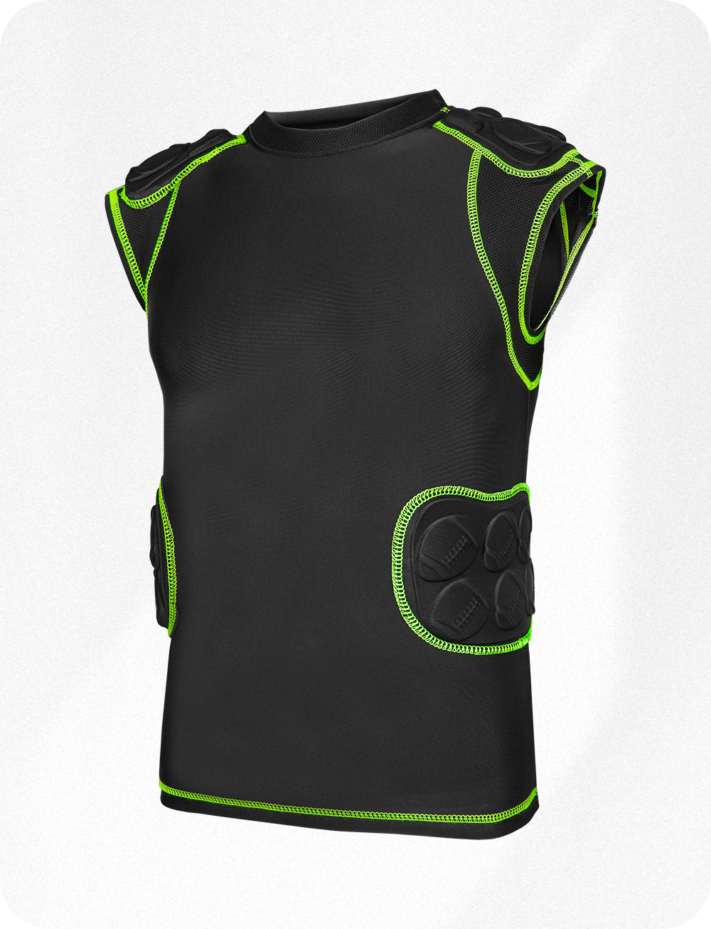 Exxact Sports Defender 5 Pads Men’s Football Compression Shirt Adult - Black