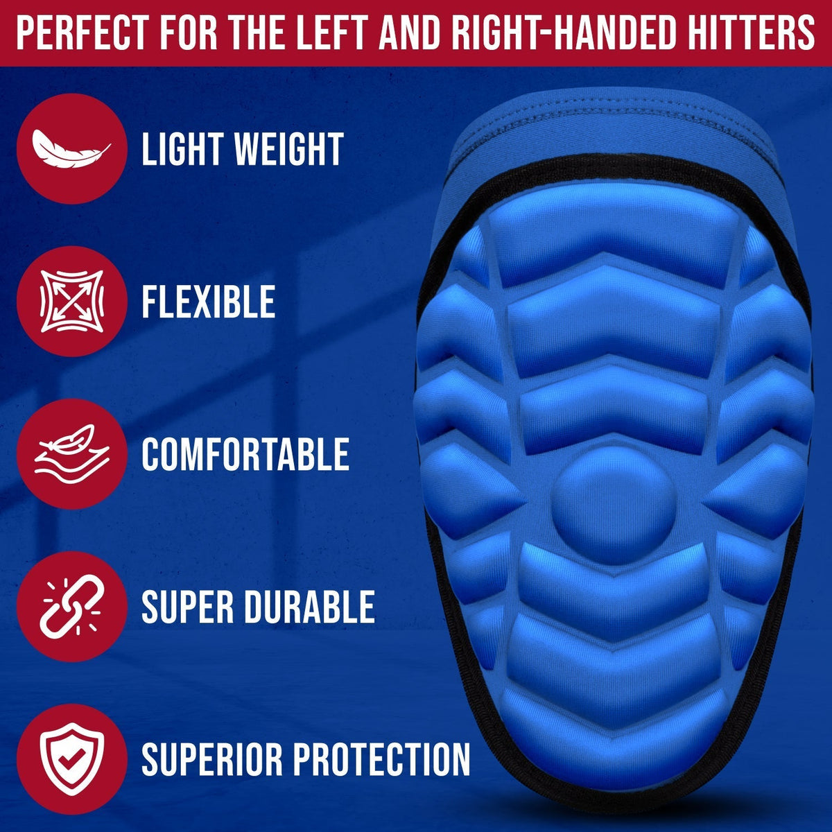 Exxact Sports Defender Baseball Elbow Guard with Adjustable Strap - Royal Blue