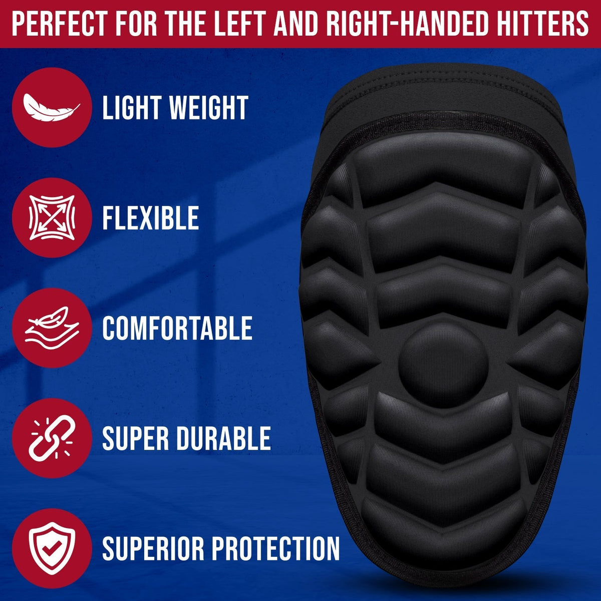 Exxact Sports Defender Baseball Elbow Guard with Adjustable Strap - Black