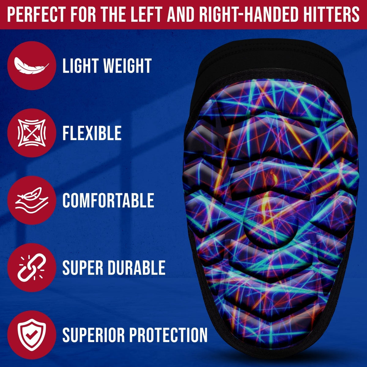 Exxact Sports Defender Baseball Elbow Guard with Adjustable Strap - Lazer