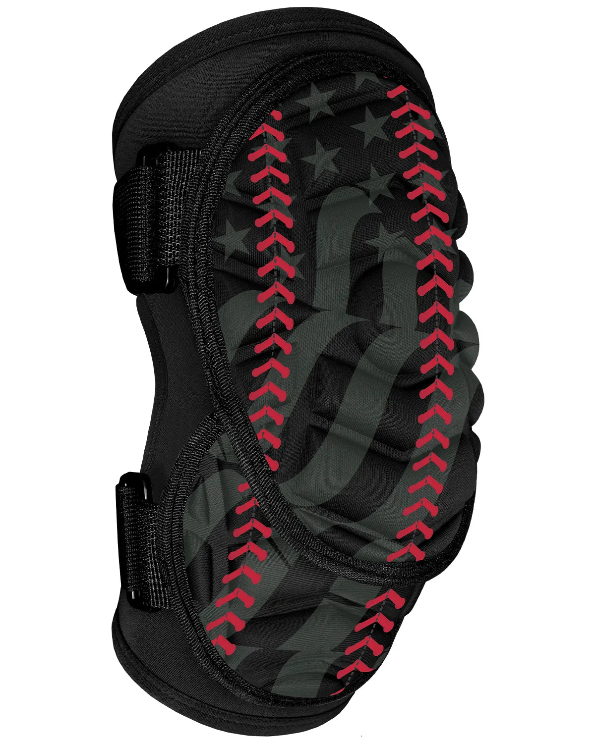 Exxact Sports Defender Plus Baseball Elbow Guard with Adjustable Straps Youth - Black Flag