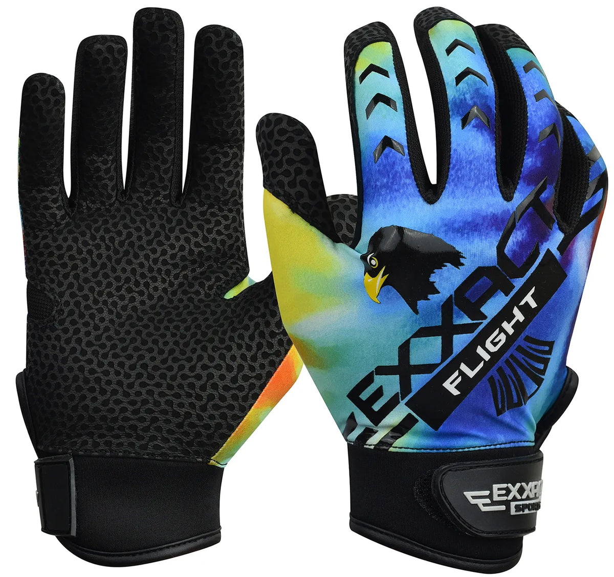 Exxact Sports Flight Baseball Batting Gloves for Youth & Adult - Rainbow