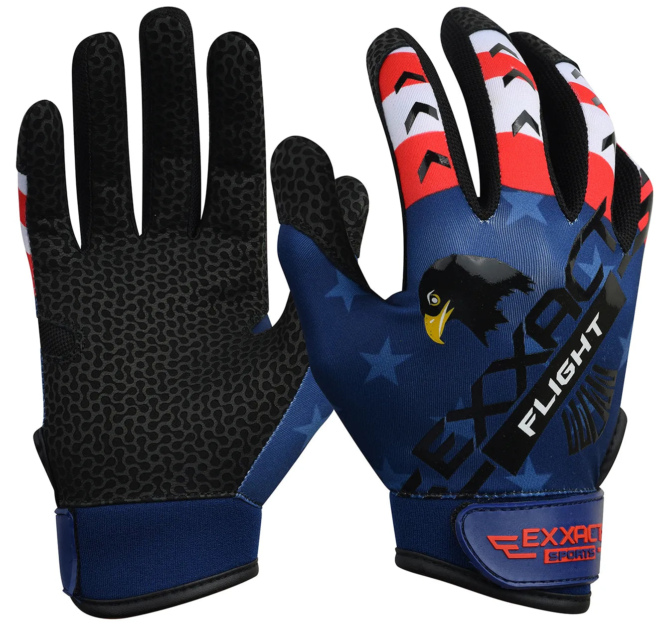 Exxact Sports Flight Baseball Batting Gloves for Youth & Adult - Patriot