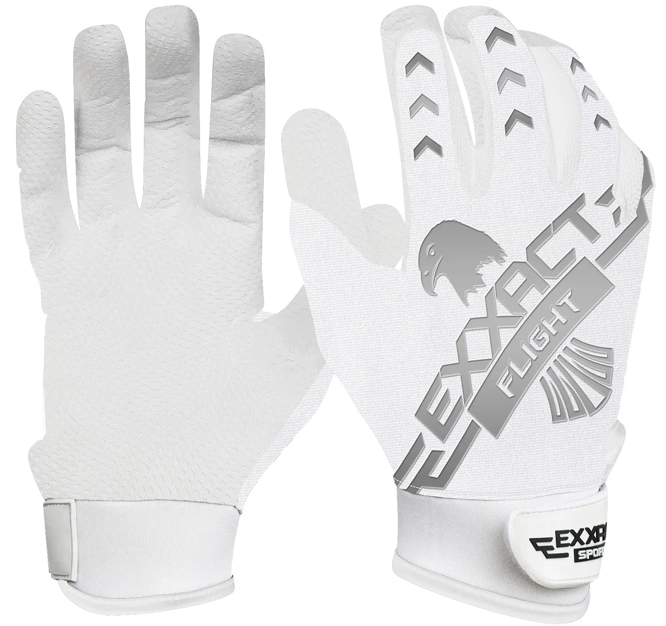 Exxact Sports Flight Baseball Batting Gloves for Youth & Adult - White