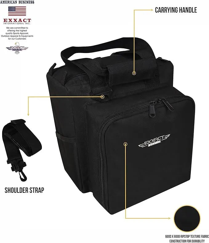 Exxact Sports Flight Gear Bag with Multiple Pockets for Pilots and Travelers - Black