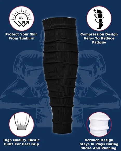 Exxact Sports Football Leg Sleeves Men’s & Boys 1 Pair - Black