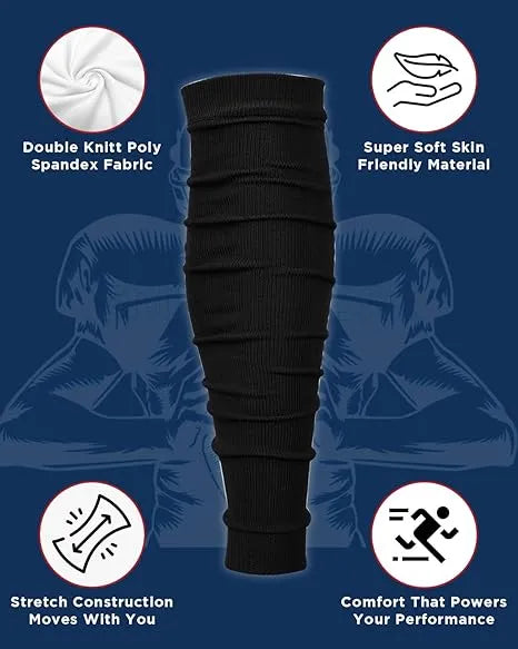 Exxact Sports Football Leg Sleeves Men’s & Boys 1 Pair - Black