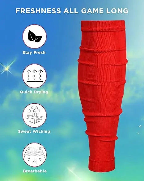 Exxact Sports Football Leg Sleeves Men’s & Boys 1 Pair - Red