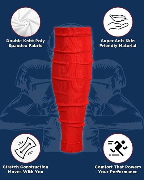 Exxact Sports Football Leg Sleeves Men’s & Boys 1 Pair - Red