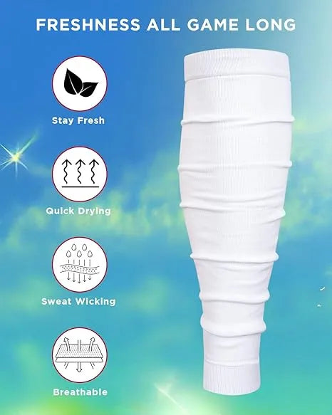 Exxact Sports Football Leg Sleeves Men’s & Boys 1 Pair - White
