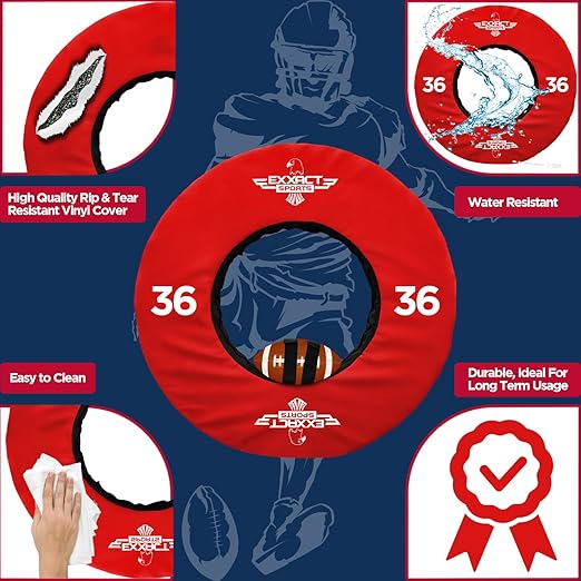Exxact Sports Football Tackle Wheel Dummies with Straps 36’’ - Red