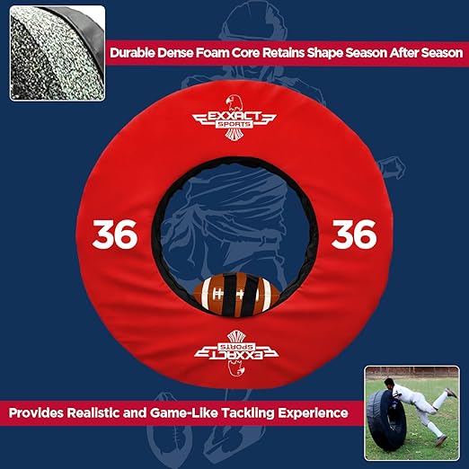 Exxact Sports Football Tackle Wheel Dummies with Straps 36’’ - Red