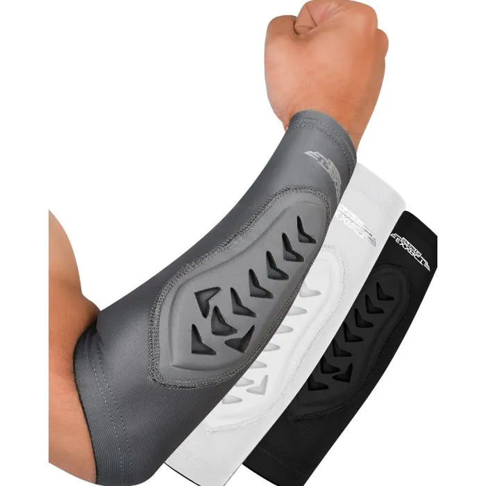 Exxact Sports Forearm Padded Compression Sleeve for Football Baseball Youth 1 Pair - Gray - Large/x-large