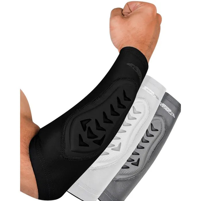 Exxact Sports Forearm Padded Compression Sleeve for Football Baseball 1 Pair Adult - Black - Small/medium