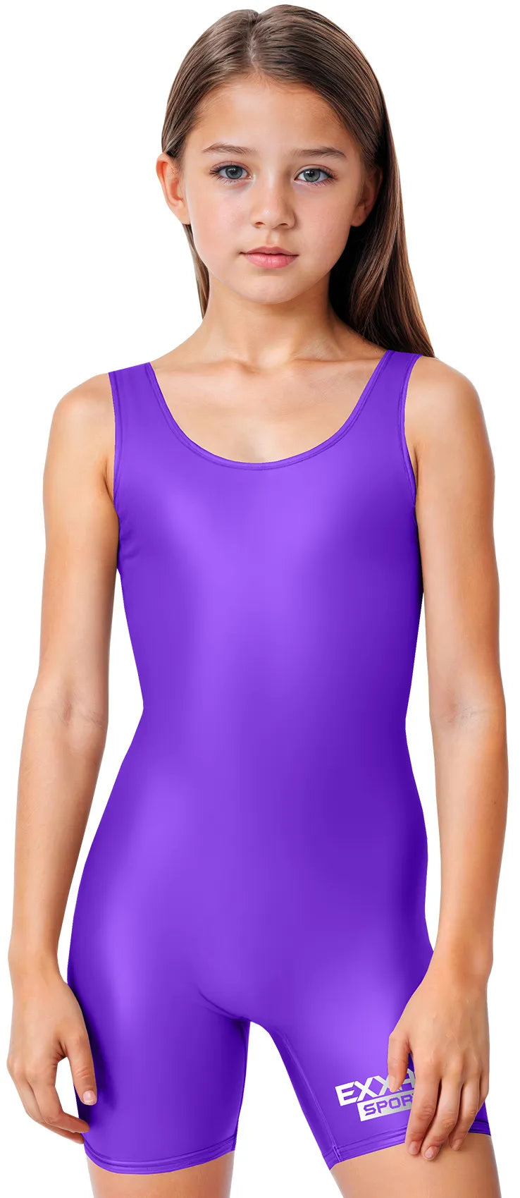 Exxact Sports Girls Wrestling Singlets High-cut Female singlets - Purple