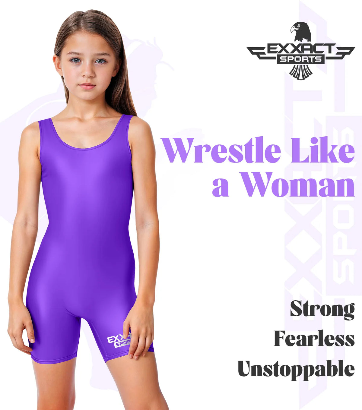 Exxact Sports Girls Wrestling Singlets High-cut Female singlets - Purple