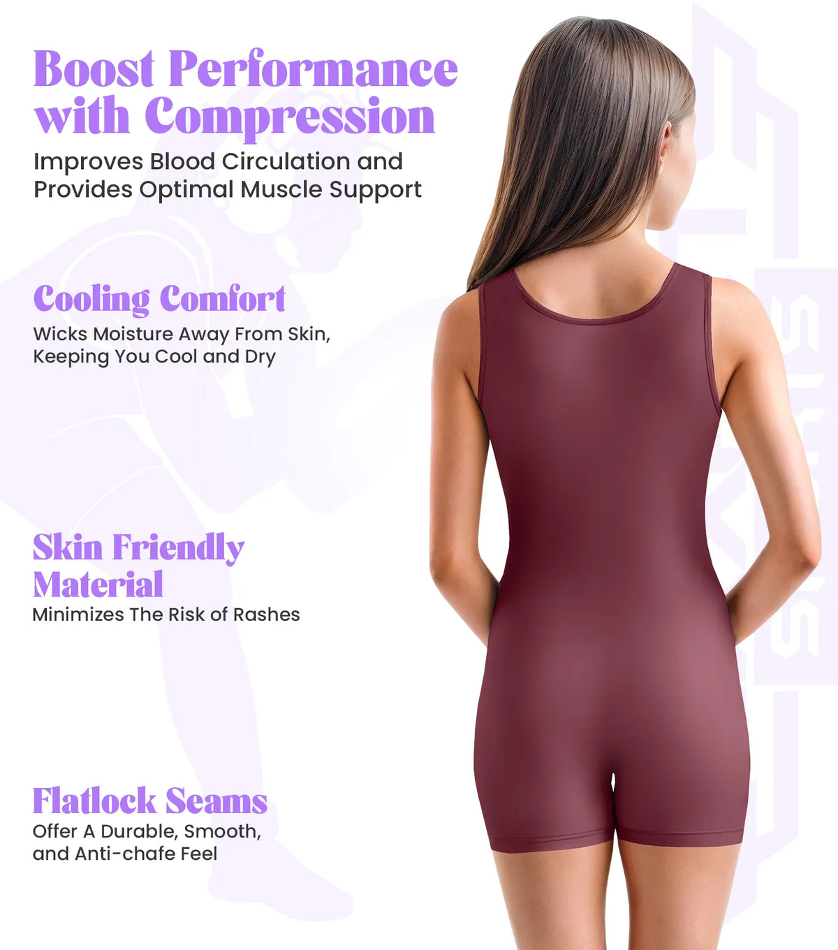 Exxact Sports Girls Wrestling Singlets High-cut Female singlets - Maroon