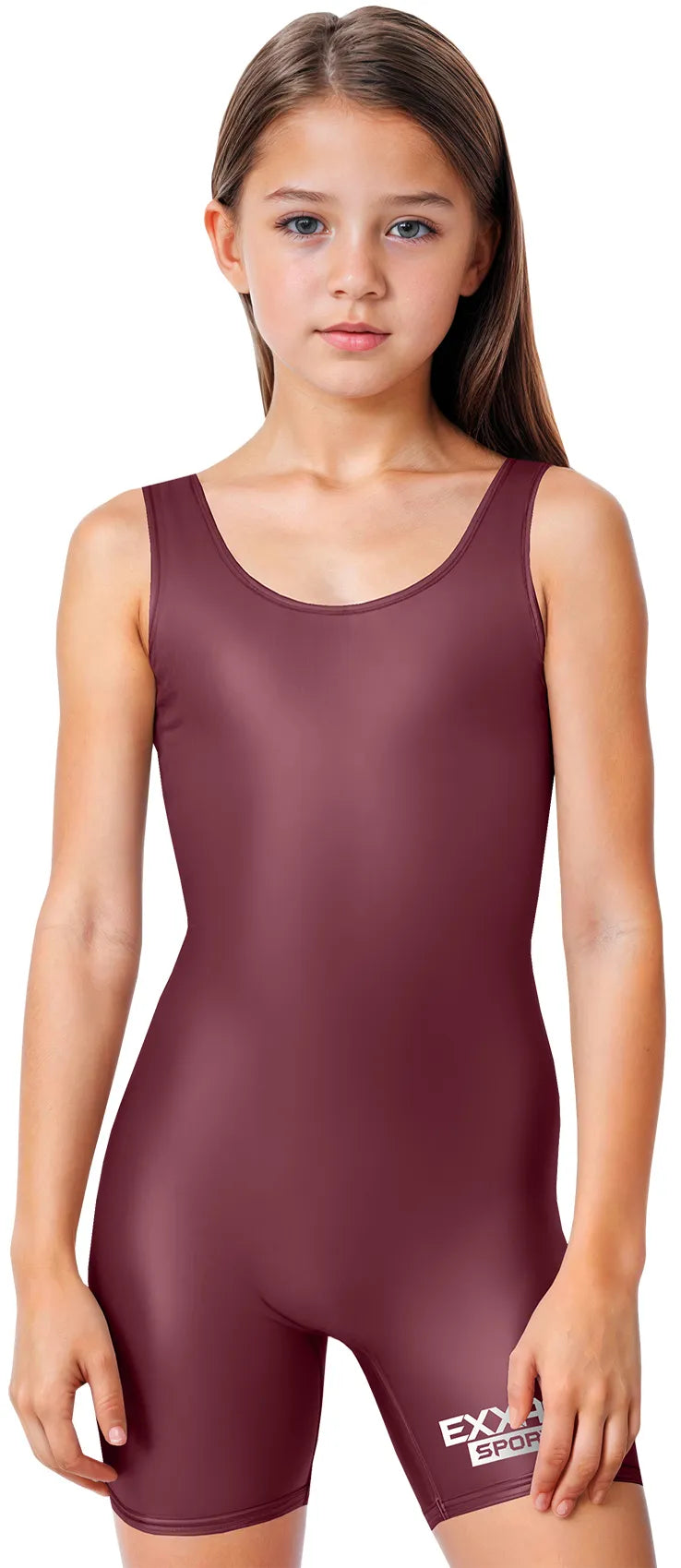 Exxact Sports Girls Wrestling Singlets High-cut Female singlets - Maroon