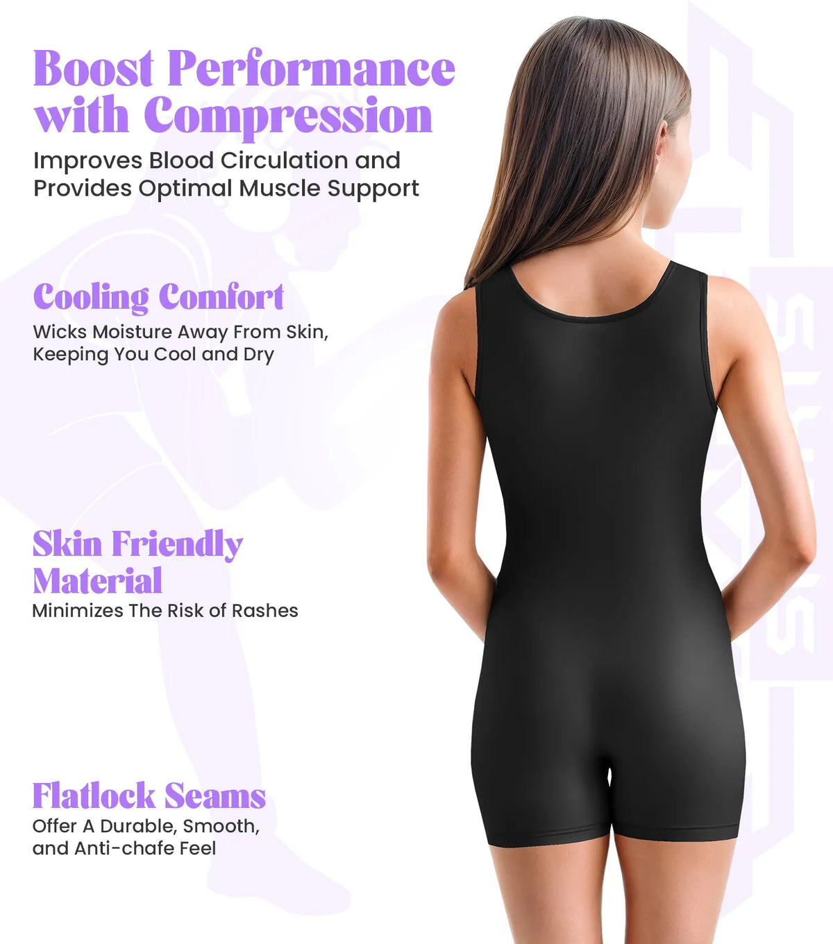 Exxact Sports Girls Wrestling Singlets High-cut Female singlets - Black