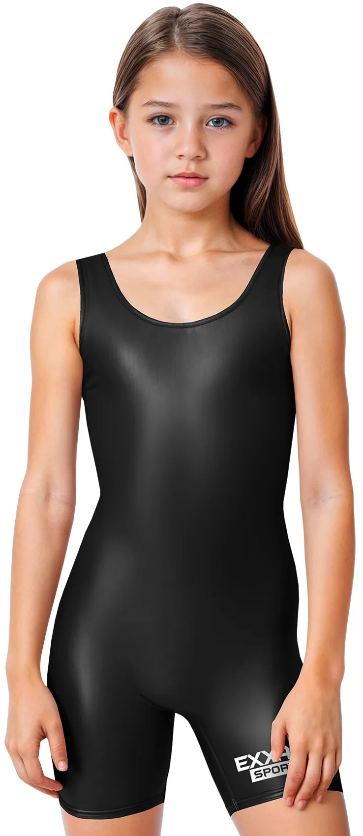 Exxact Sports Girls Wrestling Singlets High-cut Female singlets - Black