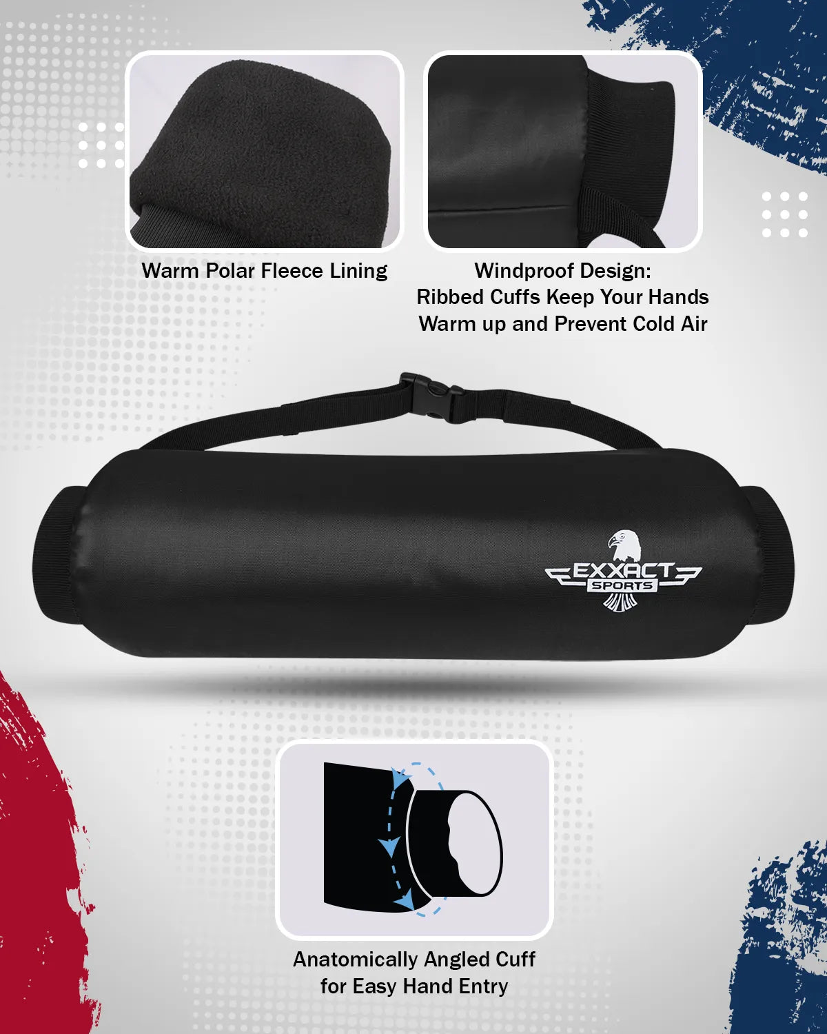 Exxact Sports Hand Warmer Mens & Boys Football Pouch - Black - Adult